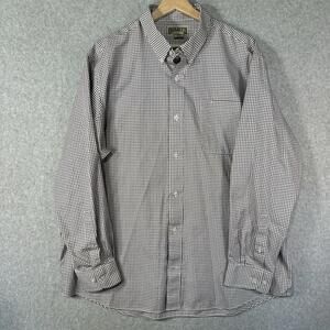 Duluth Trading Men Shirt XL Checkered Plaid 100% Cotton Button Up Long Sleeve